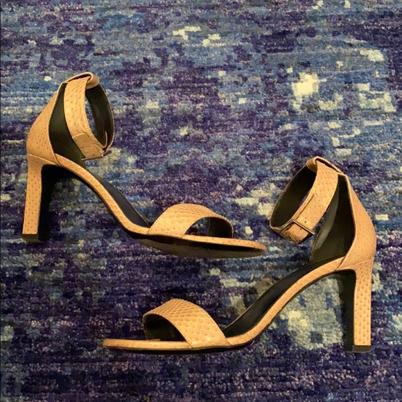 YSL Python Mid-heeled Sandal in Blush - Picture 1 of 8